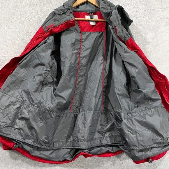 Columbia‎ Interchange Omni-Tech Jacket Mens XL Red Waterproof Ski Hood Full Zip - Picture 5 of 12